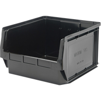 Stacking Container, 18.375" W x 18.375" D x 11.875" H, Black Quali-T-Solutions