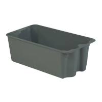 Stack-N-Nest&reg; Plexton Containers, 16.9" W x 30.6" D x 11.1" H, Grey Quali-T-Solutions