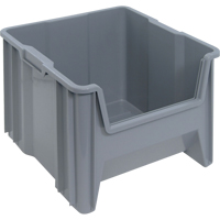 Giant Stacking Containers, 16.5" W x 17.5" D x 12.5" H, Grey Quali-T-Solutions