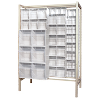 Syst&egrave;me de stockage &agrave; glissi&egrave;re &agrave; bacs basculants autonome, 51-1/4" la x 26" p x 77" h, 101 tiroirs Quali-T-Solutions
