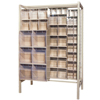 Syst&egrave;me de stockage &agrave; glissi&egrave;re &agrave; bacs basculants autonome, 51-1/4" la x 26" p x 77" h, 101 tiroirs Quali-T-Solutions