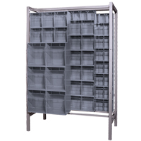 Syst&egrave;me de stockage &agrave; glissi&egrave;re &agrave; bacs basculants autonome, 51-1/4" la x 26" p x 77" h, 101 tiroirs Quali-T-Solutions