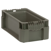 Collapsible Stacking Container, 7" W x 12" D x 5" H, Grey Quali-T-Solutions