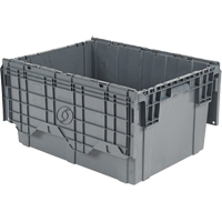 Contenants de distribution Flipak en plastique poly&eacute;thyl&egrave;ne (PE), 39" x 14" x 13", Gris Quali-T-Solutions
