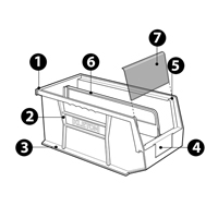 Bac empilable & &agrave; suspendre, 16-1/2" la, 7" h x 14-3/4" p, Bleu Quali-T-Solutions