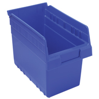Store-Max Shelf Bins, 6-5/8" W x 8" H x 11-5/8" D, Blue, 44 lbs. Capacity Quali-T-Solutions