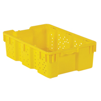 Contenant en plastique empilable Stack-N-Nest pour l'agriculture, 16" x 23,9" x 7,3", Jaune Quali-T-Solutions