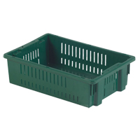 Contenant en plastique empilable Stack-N-Nest pour l'agriculture, 13,1" x 19,7" x 5,6", Vert Quali-T-Solutions