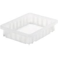 Divider Box&reg; Container, Plastic, 10.875" W x 8.25" D x 2.5" H, Clear Quali-T-Solutions