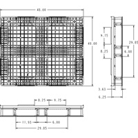 Palette en plastique RachoCell, Acc&egrave;s de Quatre c&ocirc;t&eacute;s, 48" lo x 40" la x 6-1/3" h Quali-T-Solutions