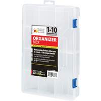 Boîte &agrave; compartiments en plastique, 7,75" la x 11,75" p x 2,2" h, 10 compartiments Quali-T-Solutions