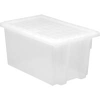 Heavy-Duty Stack & Nest Tote, 15" x 19.5" x 29.5", Clear Quali-T-Solutions