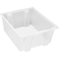 Heavy-Duty Stack & Nest Tote, 10" x 19.5" x 23.5", Clear Quali-T-Solutions