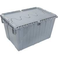 Contenant de distribution en plastique avec dessus basculant, 21,65" x 15,5" x 12,5", Gris Quali-T-Solutions