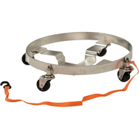 Multi-Tier Drum Dollies, Stainless Steel, 900 lbs. Capacity, 23-1/2" Diameter, Rubber Casters Quali-T-Solutions