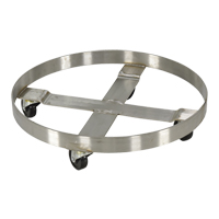 Drum Dollies, Stainless Steel, 800 lbs. Capacity, 23-1/4" Diameter, Rubber Casters Quali-T-Solutions