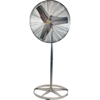 Stainless Steel Food Service Washdown Air Circulating Fans, Industrial, 1 Speed, 24" Diameter Quali-T-Solutions