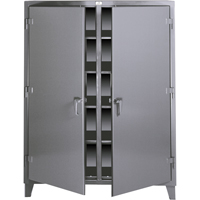 Armoires &agrave; double rangement, Acier, 8 Tablettes, 72" h x 48" la x 24" P, Gris fonc&eacute; Quali-T-Solutions
