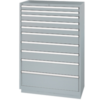 Drawer Cabinets, 10 Drawers, 40-1/4" W x 22-1/2" D x 59-1/2" H, Grey Quali-T-Solutions