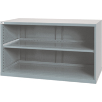 Shelf Cabinets, Steel, 33-1/2" H x 56-1/2" W x 28-1/2" D, Light Grey Quali-T-Solutions