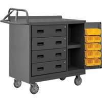 Armoire d'&eacute;tabli mobile avec bacs, Acier Surface Quali-T-Solutions