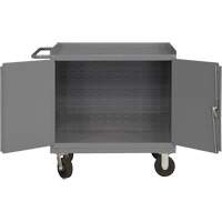 Mobile Workbench Cabinet with Louvered Panel Back, Steel Surface Quali-T-Solutions