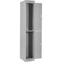 Clean Line Lockers, 2 -tier, Bank of 4, 48" x 18" x 72", Steel, Grey, Rivet (Assembled) Quali-T-Solutions