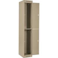 Clean Line Lockers, 2 -tier, Bank of 4, 48" x 18" x 72", Steel, Beige, Rivet (Assembled) Quali-T-Solutions