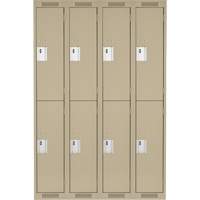Clean Line Lockers, 2 -tier, Bank of 4, 48" x 18" x 72", Steel, Beige, Rivet (Assembled) Quali-T-Solutions
