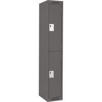 Clean Line Lockers, 2 -tier, 12" x 18" x 72", Steel, Charcoal, Rivet (Assembled) Quali-T-Solutions