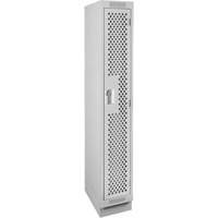 Clean Line Lockers, 12" x 15" x 76", Steel, Grey, Rivet (Assembled), Perforated Quali-T-Solutions
