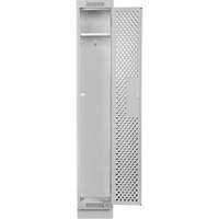 Clean Line Lockers, 12" x 15" x 76", Steel, Grey, Rivet (Assembled), Perforated Quali-T-Solutions