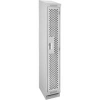 Clean Line Lockers, 12" x 15" x 82", Steel, Grey, Rivet (Assembled), Perforated Quali-T-Solutions