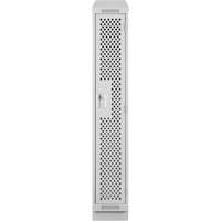 Clean Line Lockers, 12" x 15" x 82", Steel, Grey, Rivet (Assembled), Perforated Quali-T-Solutions