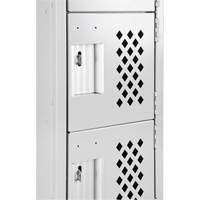 Assembled Clean Line Perforated Economy Lockers, 6 -tier, Bank of 4, 18" x 72" x 12", Steel Quali-T-Solutions
