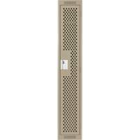 Clean Line Lockers, 12" x 12" x 72", Steel, Beige, Rivet (Assembled), Perforated Quali-T-Solutions