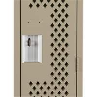 Clean Line Lockers, Bank of 4, 48" x 15" x 72", Steel, Beige, Rivet (Assembled), Perforated Quali-T-Solutions