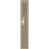 Clean Line Lockers, 12" x 15" x 76", Steel, Beige, Rivet (Assembled), Perforated Quali-T-Solutions