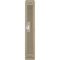 Clean Line Lockers, 12" x 15" x 82", Steel, Beige, Rivet (Assembled), Perforated Quali-T-Solutions