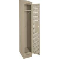 Clean Line Lockers, 12" x 15" x 82", Steel, Beige, Rivet (Assembled), Perforated Quali-T-Solutions