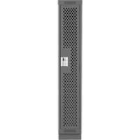 Clean Line Lockers, 12" x 15" x 76", Steel, Charcoal, Rivet (Assembled), Perforated Quali-T-Solutions
