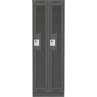 Casiers Clean Line, Bloc de 2, 24" x 15" x 76", Acier, Charbon, Rivet (assembl&eacute;), Perfor&eacute; Quali-T-Solutions