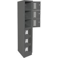 Assembled Lockerettes Clean Line Perforated Economy Lockers, 6 -tier, 18" x 72" x 12", Steel Quali-T-Solutions
