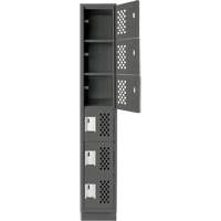 Assembled Lockerettes Clean Line Perforated Economy Lockers, 6 -tier, 18" x 72" x 12", Steel Quali-T-Solutions