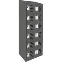 Assembled Lockerettes Clean Line Perforated Economy Lockers, 6 -tier, Bank of 2, 18" x 72" x 12", Steel Quali-T-Solutions