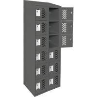 Assembled Lockerettes Clean Line Perforated Economy Lockers, 6 -tier, Bank of 2, 18" x 72" x 12", Steel Quali-T-Solutions