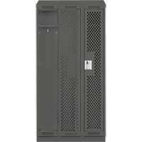 Clean Line Lockers, Bank of 3, 36" x 15" x 82", Steel, Charcoal, Rivet (Assembled), Perforated Quali-T-Solutions