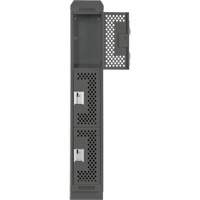 Clean Line Lockers, 3 -tier, 12" x 15" x 82", Steel, Charcoal, Rivet (Assembled), Perforated Quali-T-Solutions