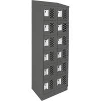 Assembled Lockerettes Clean Line Perforated Economy Lockers, 6 -tier, Bank of 2, 18" x 72" x 12", Steel Quali-T-Solutions