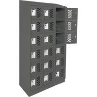 Assembled Lockerettes Clean Line Perforated Economy Lockers, 6 -tier, Bank of 3, 18" x 72" x 12", Steel Quali-T-Solutions